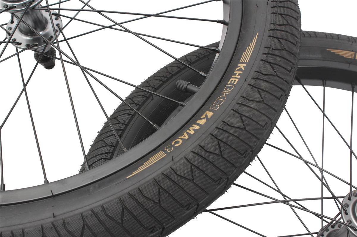 BMX wheelset including tires KHE MAC3 20 inch 14mm / 10mm F/R
