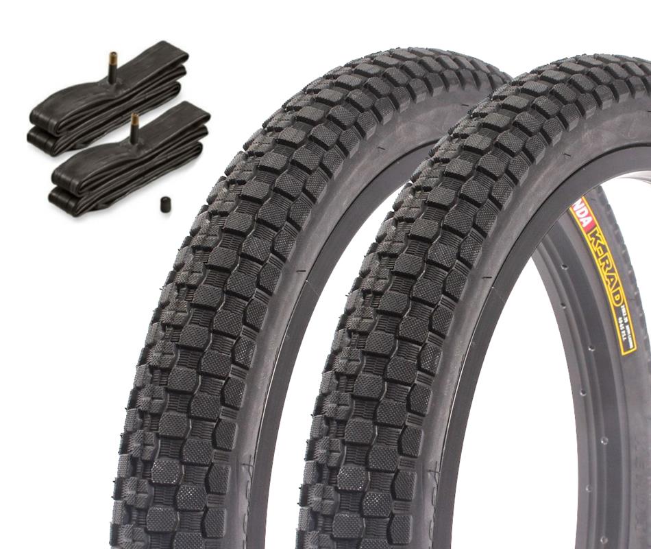Englisch: BMX tire set KENDA K-RAD 20 inch x 2.35 inch + AV inner tube