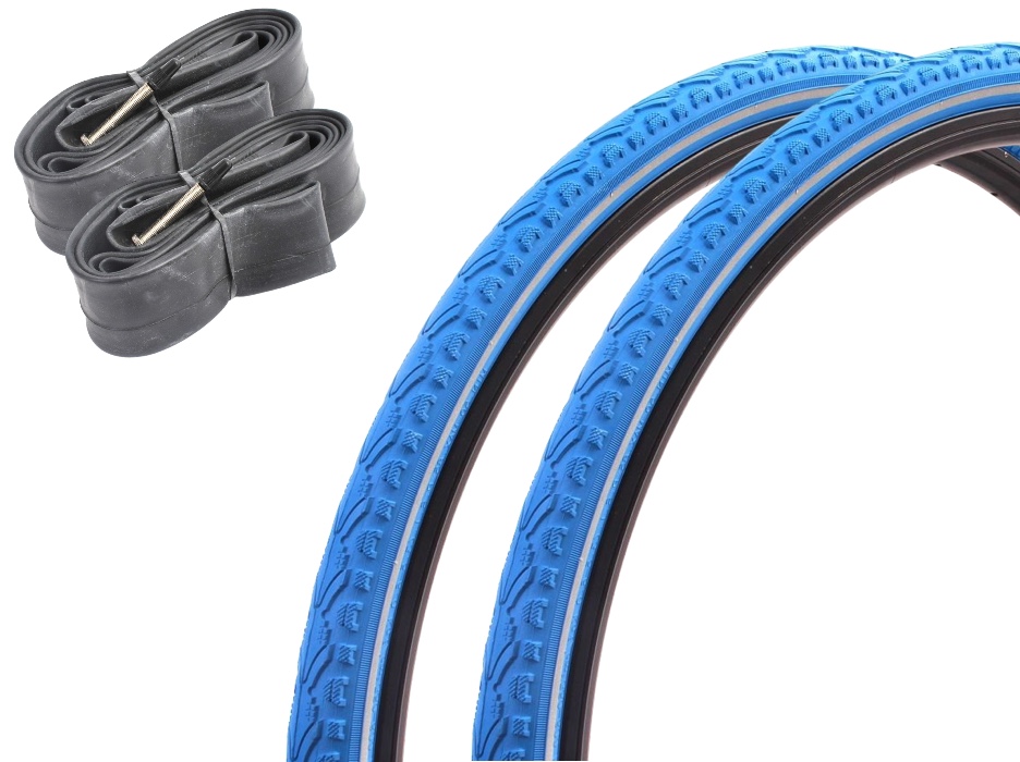 Khan Fixie road bike wire tire set KENDA 700 x 38C tire blue + FV inner tube