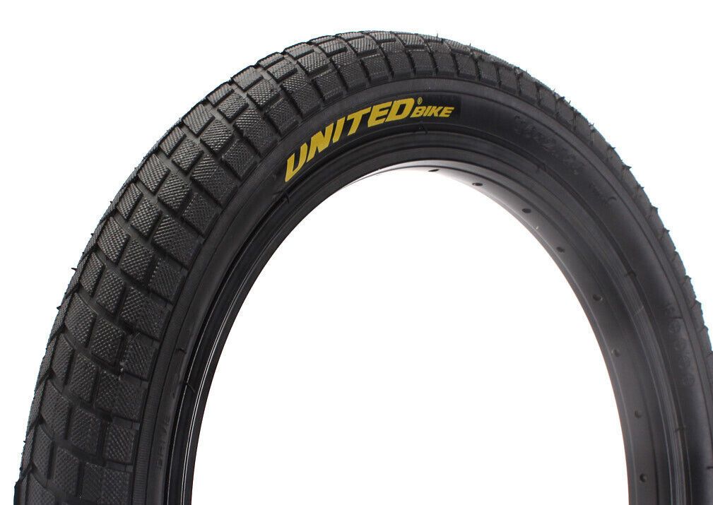 BMX tire set KHE UNITED 16 inch x 2.125 inch black + AV inner tube