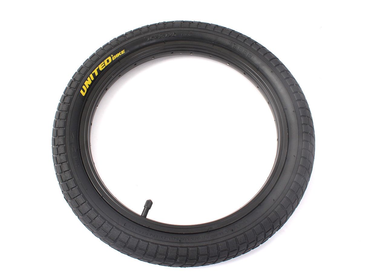 BMX tire set KHE UNITED 16 inch x 2.125 inch black + AV inner tube