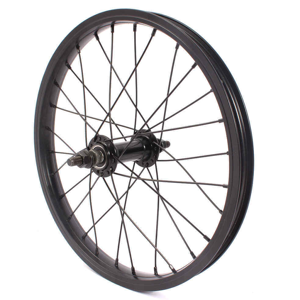 Schwarzes 16 Zoll BMX Vorderrad