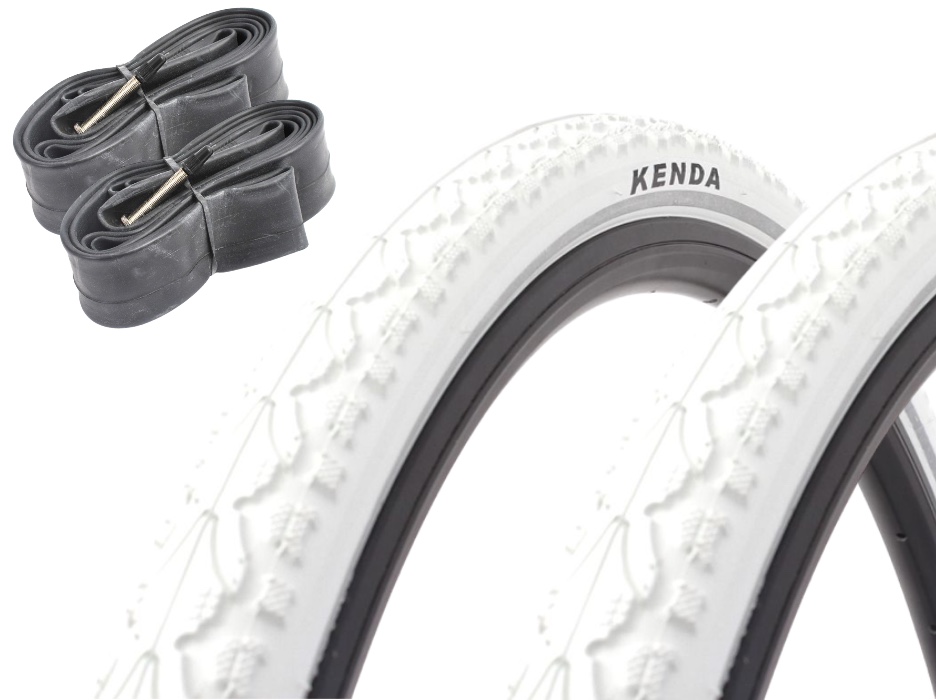 Road bike wire tire set Khan Fixie KHE 700 x 38C tire white + AV inner tube