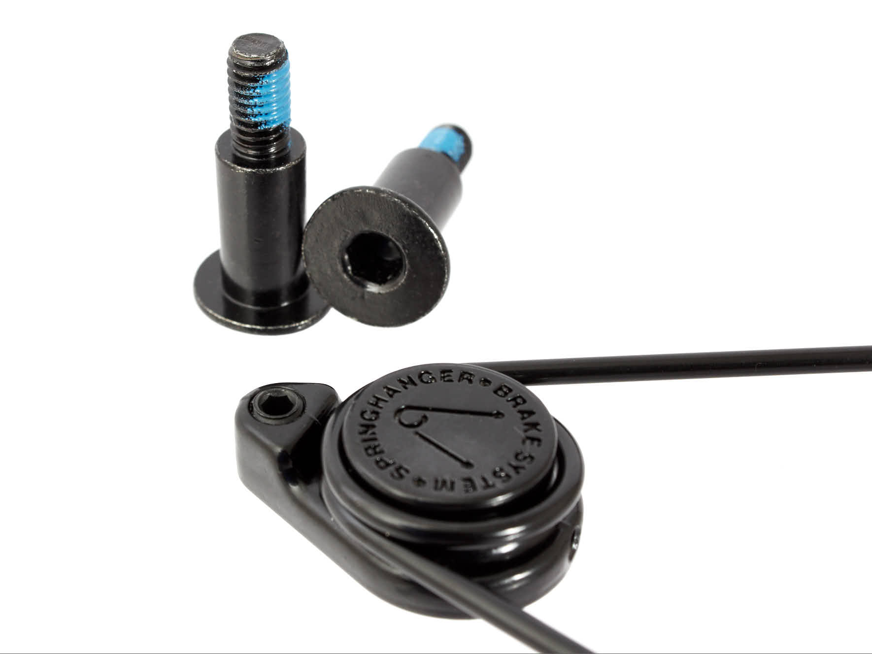 Patentierte schwarze Springhanger Feder mit 1 Paar Schrauben Patentierte schwarze Springhanger Feder mit 1 Paar Schrauben