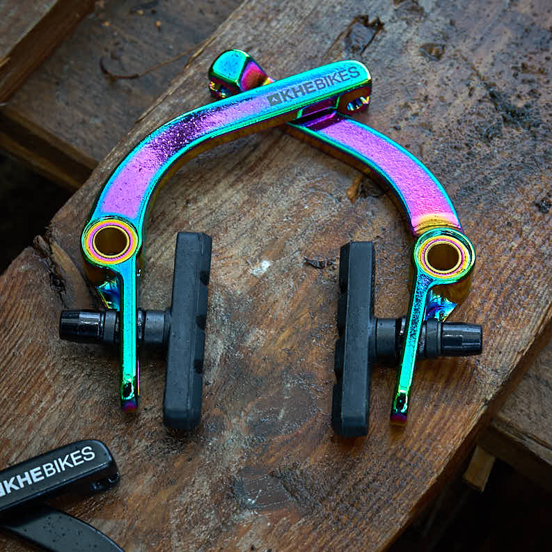 kaltgeschmiedete Oil Slick Bmx Hinterrad U-Bremse mit schwarzen Bremsschuhen kaltgeschmiedete Oil Slick Bmx Hinterrad U-Bremse mit schwarzen Bremsschuhen