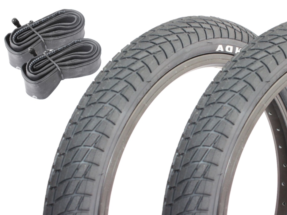 BMX tire set KENDA 18 inch x 2.25 inch black + AV inner tube