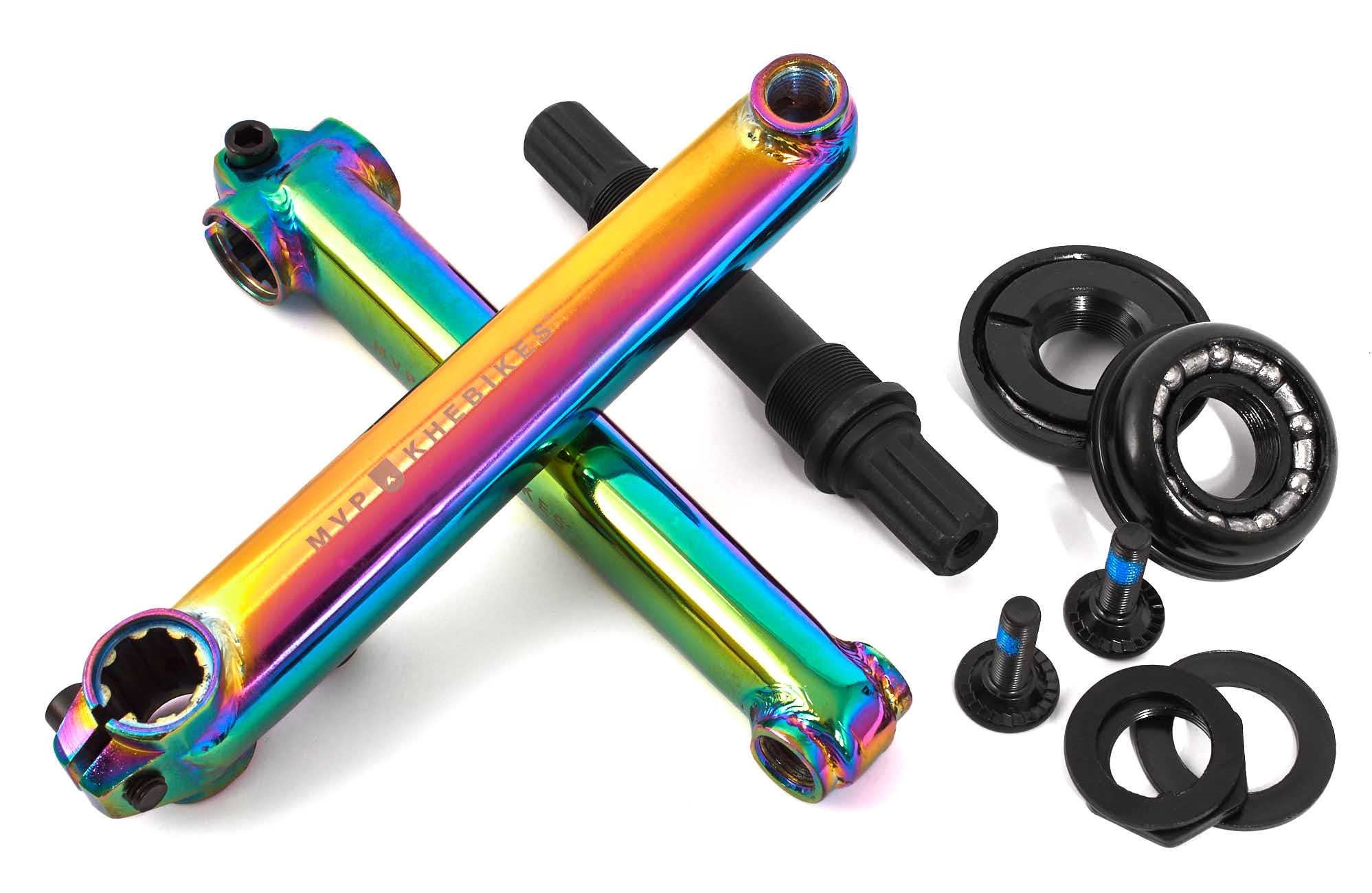 BMX Kurbelset von MVP mit Oil Slick Kurbelarmen
