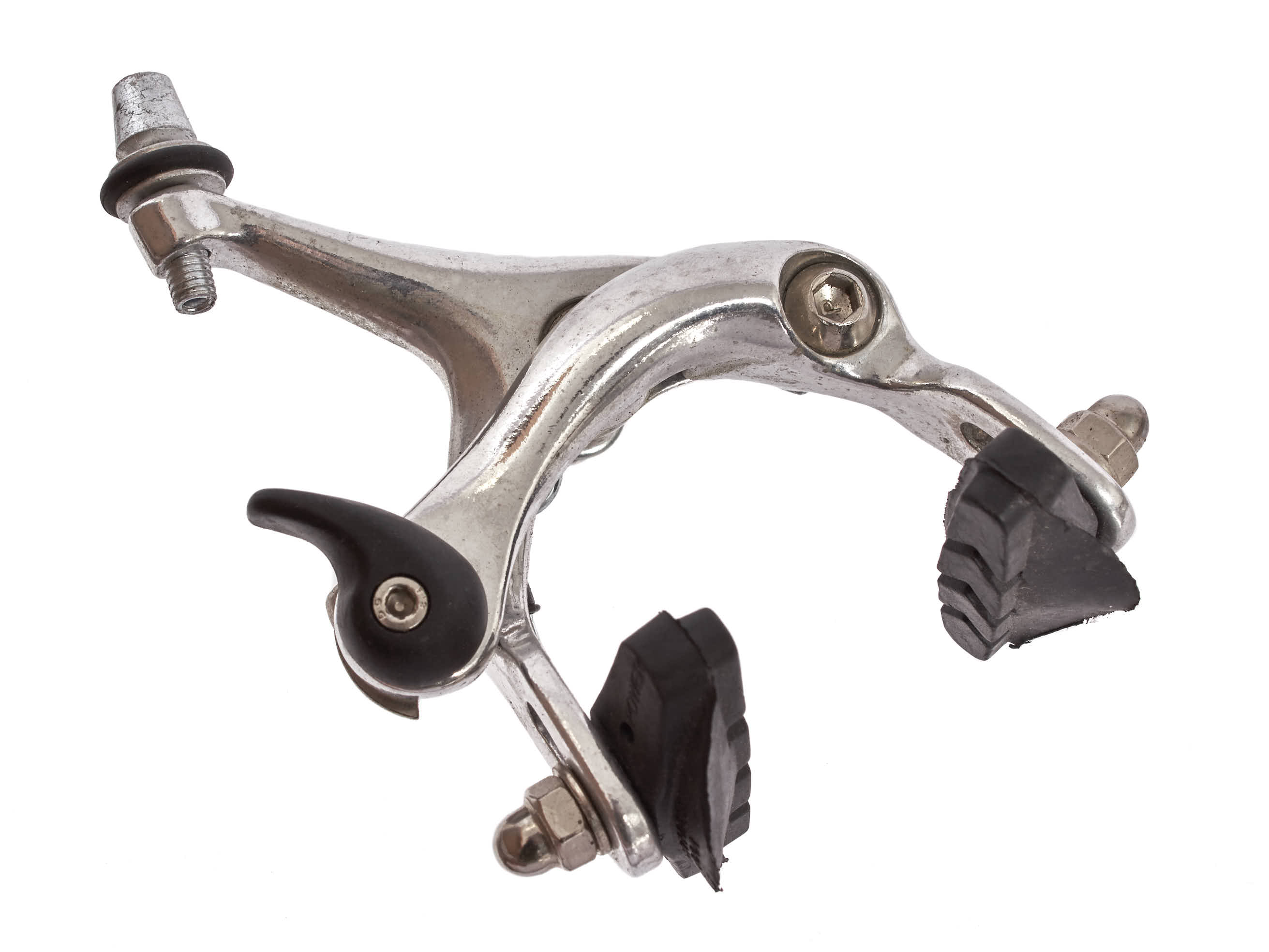 Hinterrad FIXIE Bremse in silber mit schwarzen Bremsschuhen