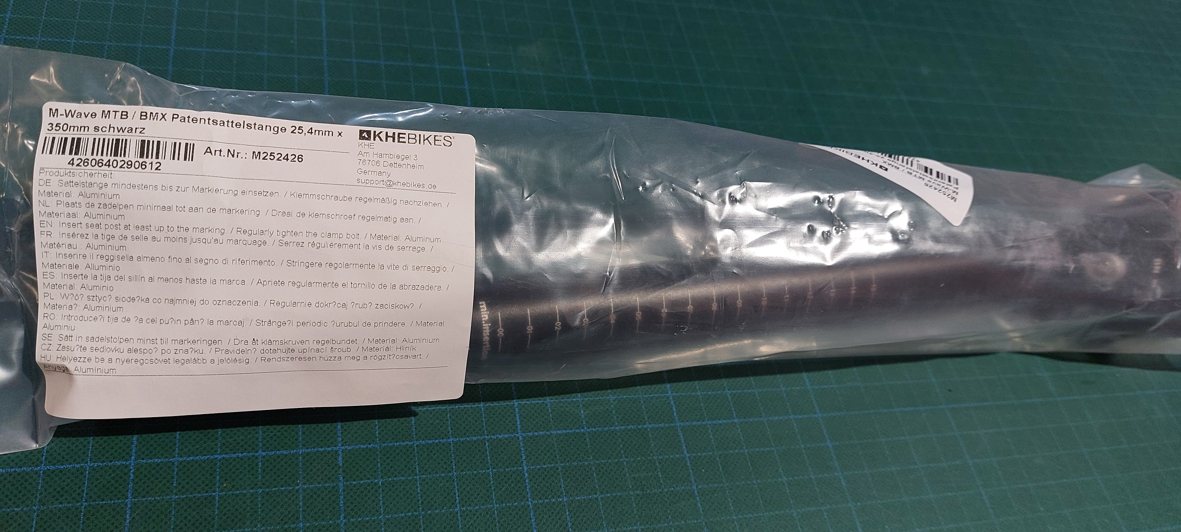 BMX patent seat post M-WAVE 25.4mm x 350mm