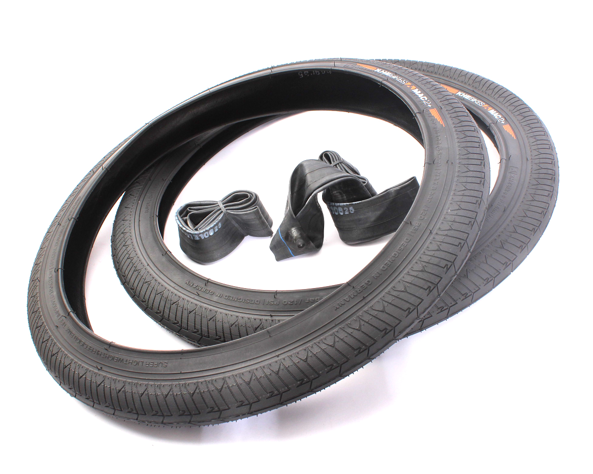 BMX Reifen 2x MAC2+ Draht schwarz + 2x KHE Twiggy Schlauch