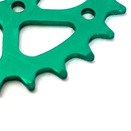 Kettenblattzähne in Grün Nahaufnahme