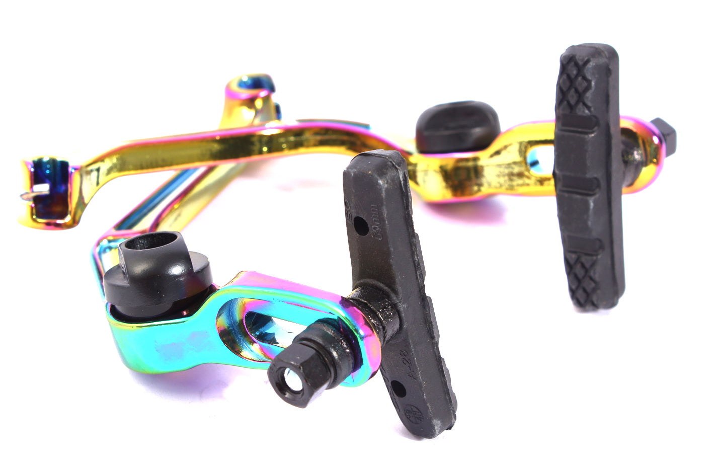 Hinterradbremse mit schwarzen Bremsschuhen von der Seite Hinterradbremse mit schwarzen Bremsschuhen von der Seite