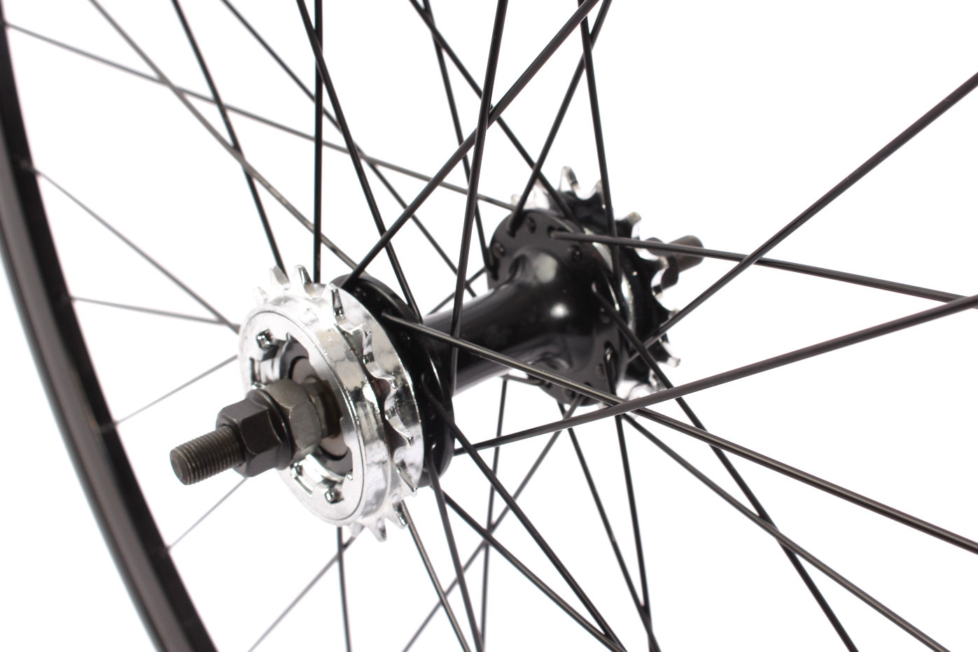 120mm breite Achse mit Flip-Flop Nabe in Schwarz, Silber