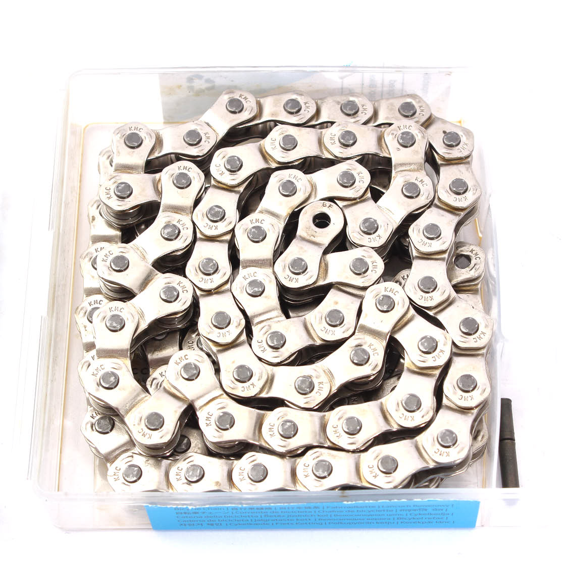 Silberne BMX Kette in Verpackungsbox Silberne BMX Kette in Verpackungsbox