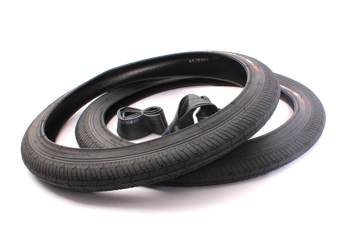 BMX Reifen 2x MAC2+ Draht schwarz + 2x KHE Twiggy Schlauch