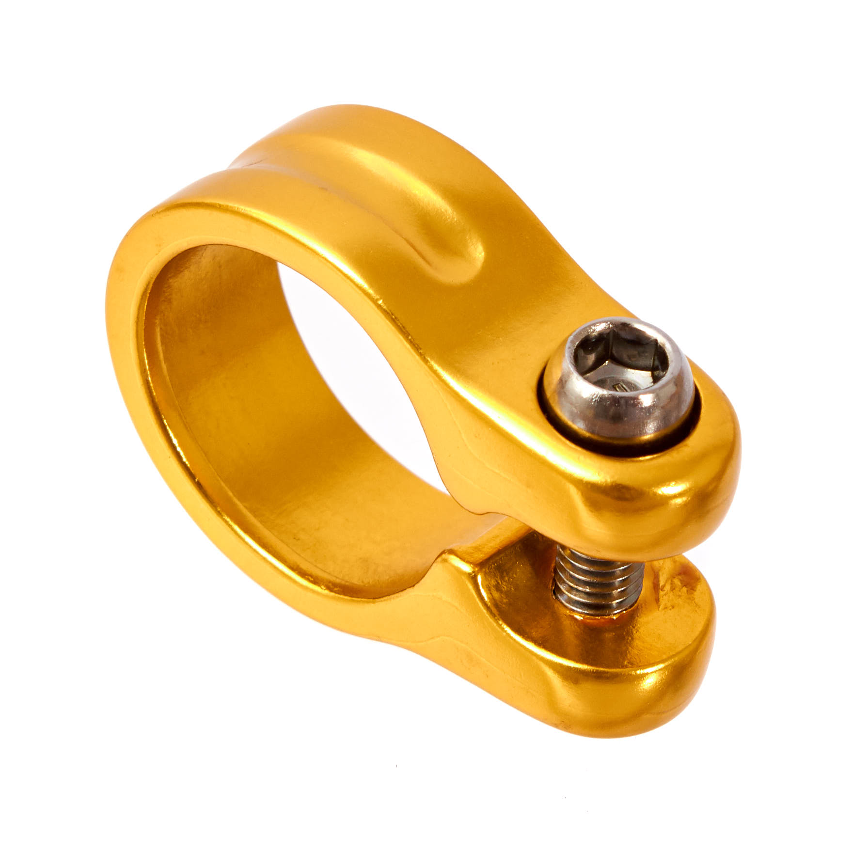 Goldene Sattelklemme mit Innensechskantschraube
