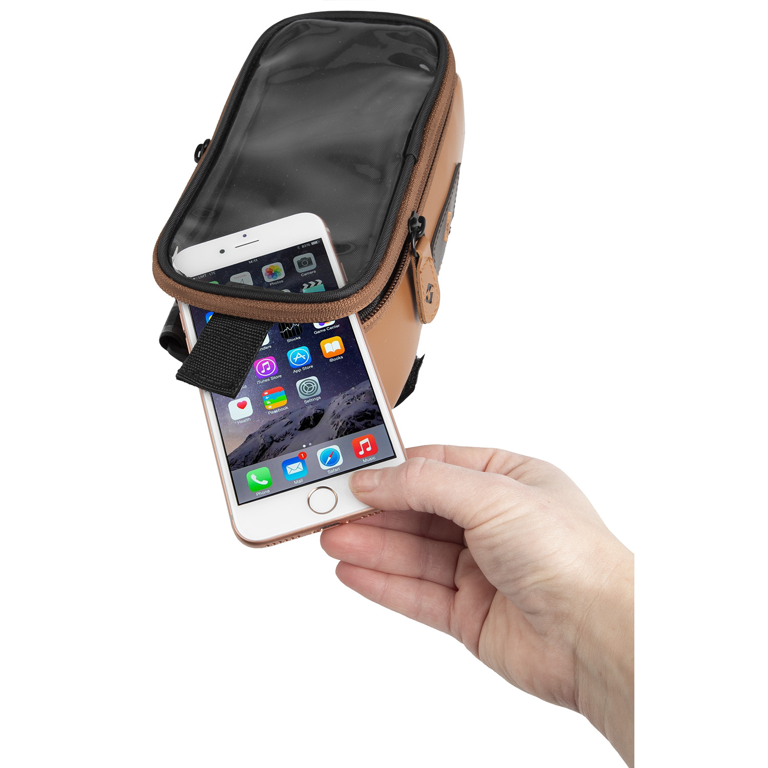 M-WAVE Rotterdam Top XL LE Smartphone Oberrohrtasche Braun