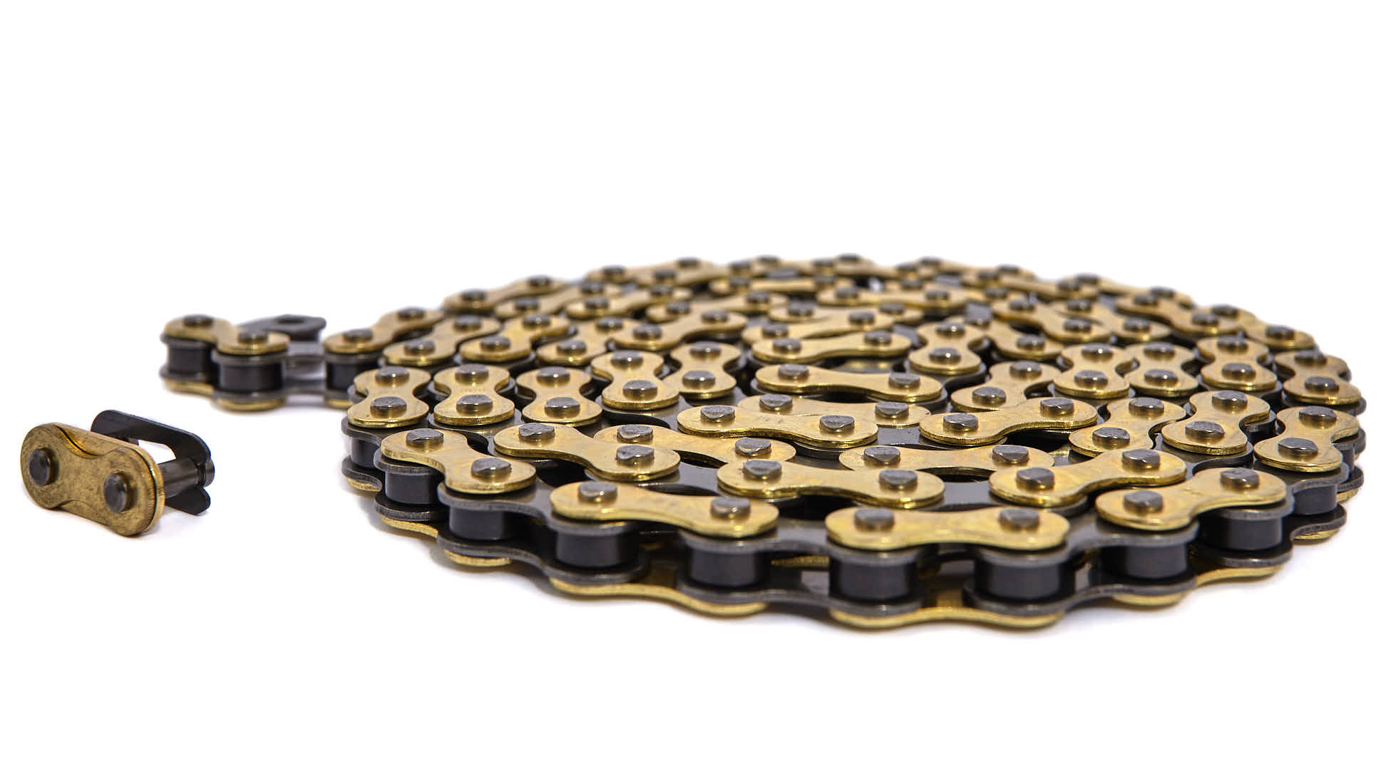 BMX Kette mit 112 Gliedern und Kettenschloss in Gold