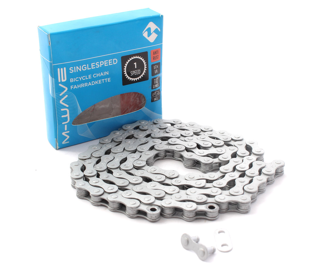 BMX Kette mit Kettenschloss in Silber und mit Verpackung