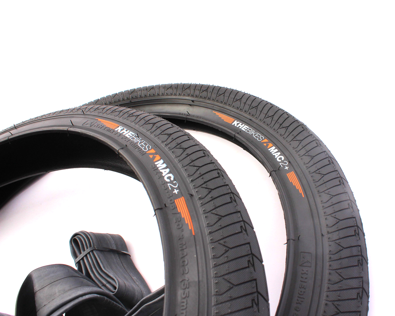 BMX Reifen 2x MAC2+ Draht schwarz + 2x KHE Twiggy Schlauch