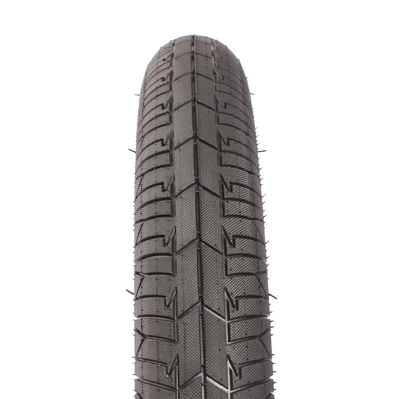 Reifenansicht frontal schwarzer BMX Reifen